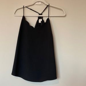 Black j crew scalloped tank